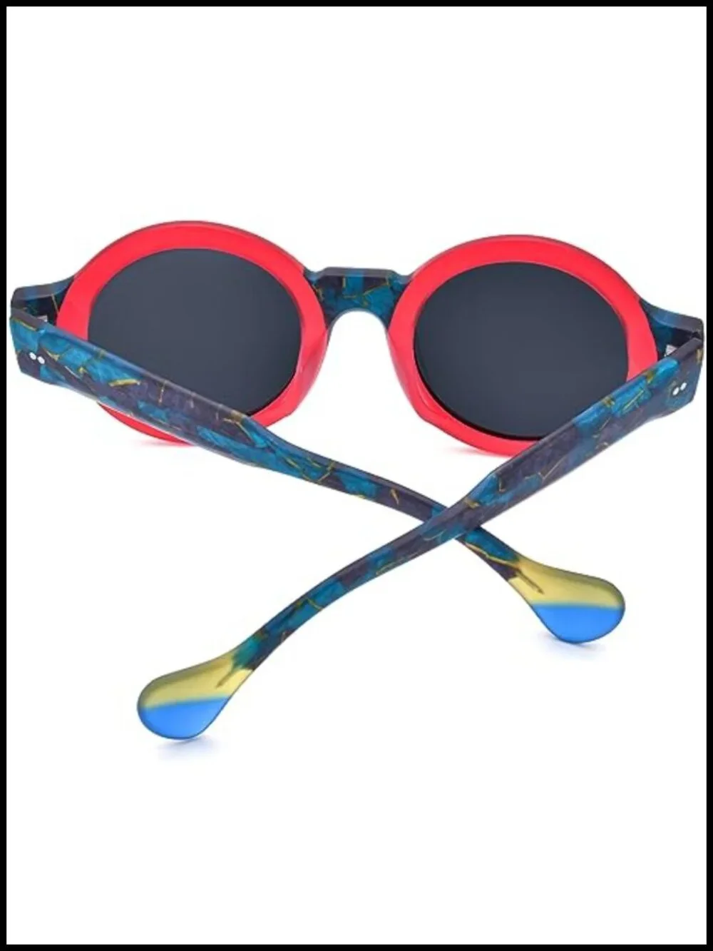 Matte Acetate Vintage Retro Round Polarized Sunglasses for Women